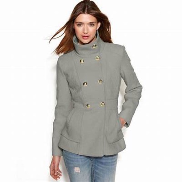 Jessica Simpson Double-Breasted Boucle Pea Coat - Picture 2 of 10